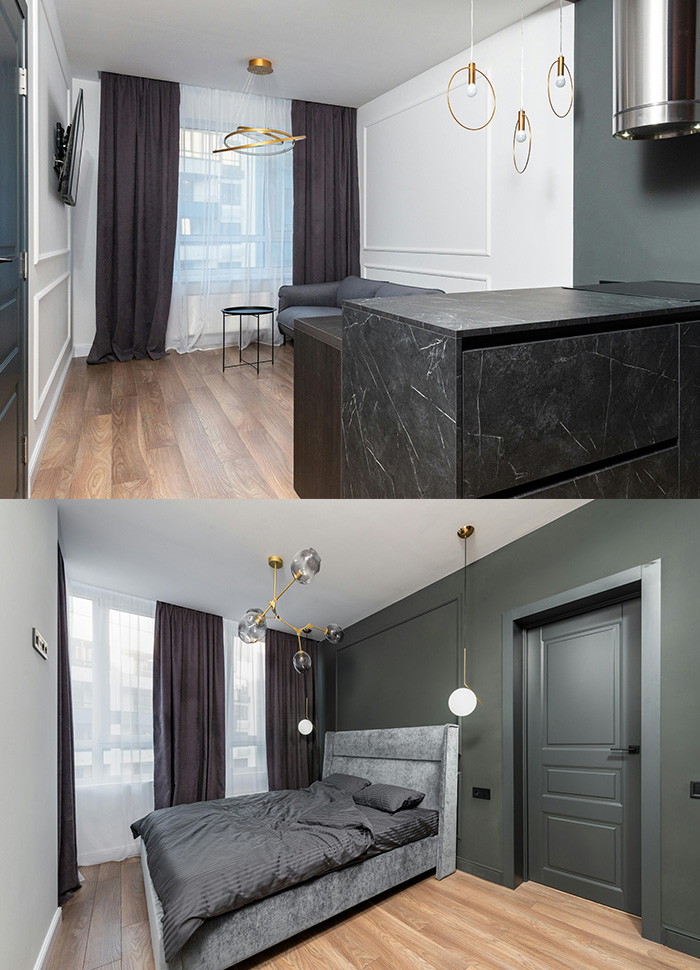 Luxury smart home interior with minimalist architectural styling